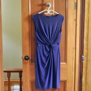 Ralph Lauren Twist Cap Sleeve Cobalt Blue Dress 12